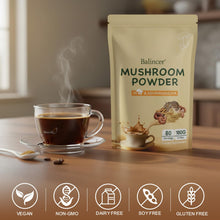 Load image into Gallery viewer, Balincer Mushroom Powder Supplement with 10 Mushrooms and Ashwagandha - Support Immunity, Gut Health & Stress Relief, 6.35 oz (80 Servings)