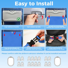 Load image into Gallery viewer, nfant Airplane Seat Extender Travel Bed | Baby on Lap Flight Bed | Foldable Soft Airplane Baby Travel Seat Extender on Lap with Neck Pillow | Fits Economy Seats | Baby Blue