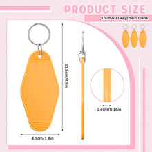 Load image into Gallery viewer, Kigley 150 Pcs Vintage Motel Keychain Blank Hotel Keychain Bulk Retro Sublimation Blank Key Chain Plastic with Ring for DIY Crafting Luggage Tag Label Ornaments Gifts Souvenir Accessories, 30 Colors