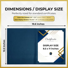 Load image into Gallery viewer, 120 Pcs Certificate Holders Bulk, Navy Blue Diploma Covers Gold Foil Border, Document Covers for Letter Size 8.5x11 Award Certificates, Cardstock, Document Papers, Graduation