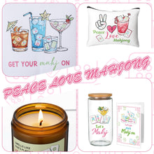 Load image into Gallery viewer, LemonRoad 5 Pcs Mahjong Party Gifts Set Cocktail Dish Towel Cosmetic Bag Funny Scented Candle Greeting Card Glass Tumbler Cup for Mahjong Lover Women Mom Grandma Birthday Travel Game Night