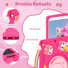 Load image into Gallery viewer, SAMONPOW for iPad 9th/ 8th/ 7th Generation Case (2021/2020/2019) Cute Rainbow Unicorn iPad Case 10.2 Inch for Kids Girls Teens with Strap Rotating Stand Handle Silicone Cover for iPad Cases 9th Gen