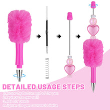 Load image into Gallery viewer, 18 Pcs Fluffy Beadable Ballpoint Pens, Retractable Plush Ball Beaded Pens, 18 Colors Cute Plastic Bead Pen, Funny DIY Black Ink Pens for Office School Writing Gift Supplies