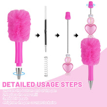 Load image into Gallery viewer, 18 Pcs Fluffy Beadable Ballpoint Pens, Retractable Plush Ball Beaded Pens, 18 Colors Cute Plastic Bead Pen, Funny DIY Black Ink Pens for Office School Writing Gift Supplies