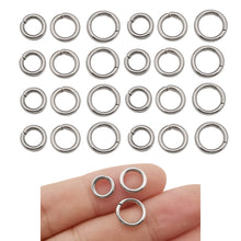 Load image into Gallery viewer, 300pcs Mix 8mm 9mm 10mm Stainless Steel Thick Strong Rings Jump Rings Connector Rings for Jewelry Making Necklaces Bracelet Earrings Keychain DIY Craft (M536)