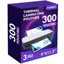 Load image into Gallery viewer, 300 Pack Laminating Sheets, 3 Mil, 9 x 11.5 Inches Thermal Laminating Pouches Lamination Sheet Paper for Laminator, Clear, Letter Size, Office and School Supplies