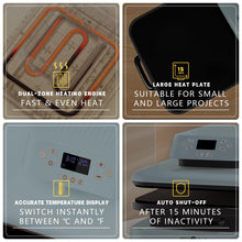 Load image into Gallery viewer, HTVRONT Auto Heat Press Machine for T Shirts - Heat Press 15x15 with Auto Release - Heats Up Fast & Distribute Heat Evenly, Intelligent Heat Press Machines for HTV, Sublimation, Heat Transfer Projects