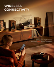 Load image into Gallery viewer, QLEARSOUL HiFire X Vinyl Record Player, Audiophile HiFi Turntables System with 100W Bookshelf Speakers,VU Meter, DSP Preamp, Support 33/45 RPM, RCA LINE in | Out