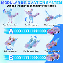 Load image into Gallery viewer, SOYUOI 2-in-1 Transforming Unicorn Car Toy - Magnetic Collision Robot Cars for Kids | Exciting Transformation Playset for Boys & Girls | Perfect Birthday
