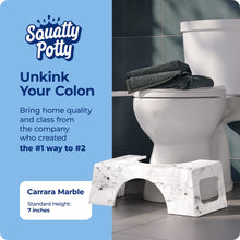 Load image into Gallery viewer, Squatty Potty Carrara Marble Toilet Stool, Gray, 7 Inch Height