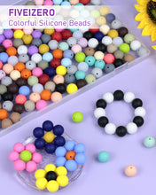 Load image into Gallery viewer, 150PCS FIVEIZERO Silicone Beads, 30 Colors 15mm Silicone Beads Bulk for Keychain Making,Focal Beads Rubber Round Bulk Beads Mixed Color Silicone Beads for DIY Crafts Making