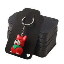 Load image into Gallery viewer, Femtindo 400PCS Keychain Display Cards with Thick Bags,3"x4.9" Keyring Holder Display Cards for Keychain Packaging for Small Business (Black)