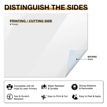 Load image into Gallery viewer, HTVRONT Printable Vinyl for Inkjet Printer & Laser Printer - 40 Pcs Glossy White Inkjet Printable Vinyl Sticker Paper, 8.5"x11"