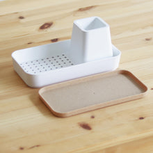Load image into Gallery viewer, M= MINIMALSCULPT = Boat Multi-Purpose Storage, Sink Caddy, Utensil Holder, Desk Organizer, Toothbrush Holder, Make up Holder (White)