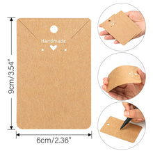 Load image into Gallery viewer, joycraft 200Pcs Kraft Earring Cards Necklace Display Cards,Brown Paper Ear Studs Display Cards,Personalized Jewelry Cards for Selling,Hanging Earring and Necklace,DIY Crafts,and Retail(3.5"x2.4")