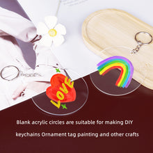 Load image into Gallery viewer, 100 Pcs Round Acrylic Keychain Blanks 2Inch Circle Acrylic Blanks with Hole,Clear Acrylic Discs Circles Bulk for Keychains Ornament Painting and Vinyl Crafts Projects