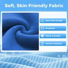 Load image into Gallery viewer, nfant Airplane Seat Extender Travel Bed | Baby on Lap Flight Bed | Foldable Soft Airplane Baby Travel Seat Extender on Lap with Neck Pillow | Fits Economy Seats | Baby Blue