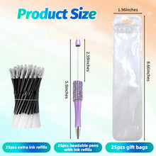 Load image into Gallery viewer, DASTTUIS 75 Pcs DIY Diamond Beadable Pen Kit - 25 Plastic Rhinestone Beaded Pens Bulk with Refills & Bags - Fancy Cute Glitter Pens for Crafting, Students & Teachers – School Supplies, Office Item