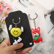 Load image into Gallery viewer, Femtindo 400PCS Keychain Display Cards with Thick Bags,3"x4.9" Keyring Holder Display Cards for Keychain Packaging for Small Business (Black)