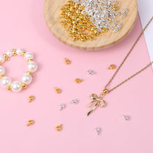 Load image into Gallery viewer, 100pcs Links Bail Beads Alloy Gold Spacer Beads for Jewelry Making Connectors Tube Spacer Loose for DIY Bracelet Pendant Jewelry Making Necklace Craft (50gold & 50silver)