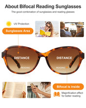 Load image into Gallery viewer, JOLISU 3 Pack Bifocal Reading Sunglasses for Women,2 in 1 Sun Readers with Spring Hinge & UV400 Protection (2.00)