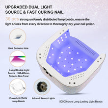 Load image into Gallery viewer, Lavinda UV LED Nail Lamp, 54W Rechargeable Cordless Nail Lamp Nail Dryer Gel Polish UV Nail Light with 4 Timer Setting, Professional Quick Dry Curing Lamp with Display Auto Sensor for Salon & Home