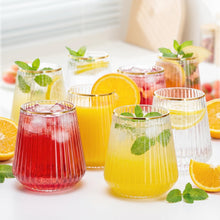 Load image into Gallery viewer, N9R 40 Count 12oz Clear Plastic Wine Cups with Gold Rim - Elegant Origami Ripple Design, Shatterproof & Disposable for Whiskey, Cocktail, Champagne, Parties, Weddings, Events