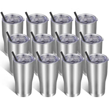 Load image into Gallery viewer, 20oz Tumbler Stainless Steel Tumbler Cup with Lid And Straw Vacuum Insulated Double Wall Travel Coffee Mug(Stainless 12 Pack)