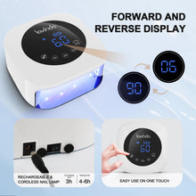 Load image into Gallery viewer, Lavinda UV LED Nail Lamp, Cordless Nail Lamp 54W Rechargeable Nail Dryer Gel Polish Light with Large LCD Display, Professional Gel Curing Lamp with 4 Timer Setting Auto Sensor for Salon and Home