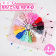 Load image into Gallery viewer, 18 Pcs Fluffy Beadable Ballpoint Pens, Retractable Plush Ball Beaded Pens, 18 Colors Cute Plastic Bead Pen, Funny DIY Black Ink Pens for Office School Writing Gift Supplies