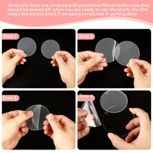 Load image into Gallery viewer, 100 Pcs Round Acrylic Keychain Blanks 2Inch Circle Acrylic Blanks with Hole,Clear Acrylic Discs Circles Bulk for Keychains Ornament Painting and Vinyl Crafts Projects