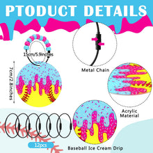 Load image into Gallery viewer, Equsion 144 Pcs Softball Gifts for Team Ice Cream Drip Softball Keychain DIY Craft Making Kit Acrylic Ice Cream Drip Charms Beads Key Rings for Sport Party Favor Backpack Accessories Decoration
