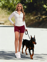 Load image into Gallery viewer, COPYLEAF Biker Shorts Women with Pockets 5'' High Waisted Gym Workout Spandex Shorts Tummy Control Yoga Shorts(Wine Red L)