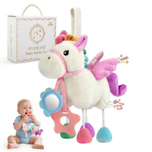 Load image into Gallery viewer, TYRY.HU Link & Love Toy for Stroller or Car Seat, Baby Car Seat Toys Features Textured Ribbons, Crinkle Sounds, Clinking Rings & Silicone Teether, Sensory Plush Toy Best Gift for 0 3 6 9 12 Months
