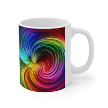 Load image into Gallery viewer, Bright Rainbow Swirls in Motion #5 Mug 11oz mug AI-Generated Artwork