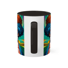 Load image into Gallery viewer, Colors of Africa Pop Art Colorful #11 AI 11oz Black Accent Coffee Mug
