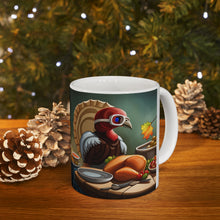 Load image into Gallery viewer, Thanksgiving Take Flight Turkey All Dressed up and Nowhere to Go Ceramic Mug 11oz Design #5 Mirror Images