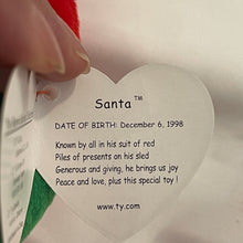 Load image into Gallery viewer, Ty Beanie Baby 1998 Santa Red Suit Canadian Tag Retired Errors