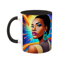 Load image into Gallery viewer, Colors of Africa Pop Art Colorful #12 AI 11oz Black Accent Coffee Mug