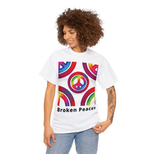 Load image into Gallery viewer, Broken Peaces Sign Symbol Unisex Heavyweight 100% Cotton T-Shirt