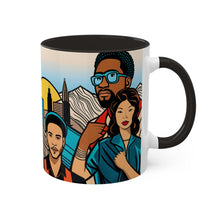 Load image into Gallery viewer, Colors of Africa Pop Art Black Colorful #20 AI 11oz Black Accent Coffee Mug