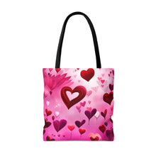 Load image into Gallery viewer, Sky Full of Love the Pink Heart Series #1 Tote Bag AI Artwork 100% Polyester