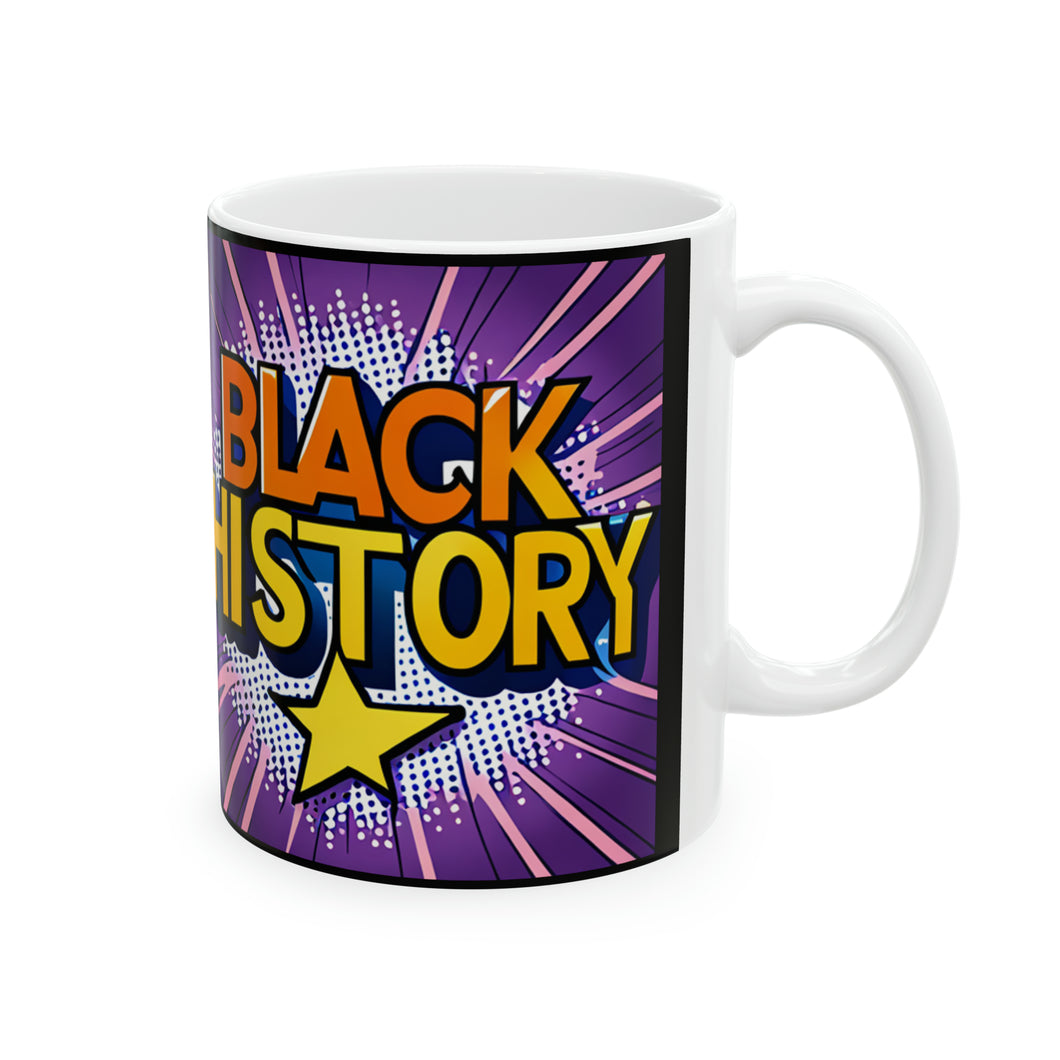 Colors of Africa Pop Art Black History Colorful AI 11oz Coffee Mug Black Background