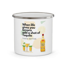 Load image into Gallery viewer, When Life Gives you Lemons Add a Shot of your Favorite Enamel Campfire 12oz Stainless Steel Mug #2