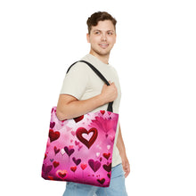 Load image into Gallery viewer, Sky Full of Love the Pink Heart Series #1 Tote Bag AI Artwork 100% Polyester