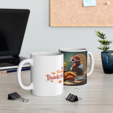Load image into Gallery viewer, Happy Thanksgiving Don't Touch Me Turkey All Dressed up and Nowhere to Go Ceramic Coffee Mug 11oz