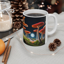 Load image into Gallery viewer, Full Moon and Skinny Mushrooms Fantasy Art #5 Ceramic Mug 11oz AI Generated Artwork