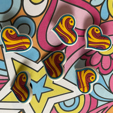 Load image into Gallery viewer, Heart Splash - Retro 70s Boho Wish for Peace Groovy Hippie Shoe Charm