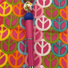 Load image into Gallery viewer, Pink and blue pen with Custom Handmade Beaded Pen