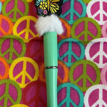 Load image into Gallery viewer, Mint Green beaded pen with butterfly Custom Handmade Beaded Pen